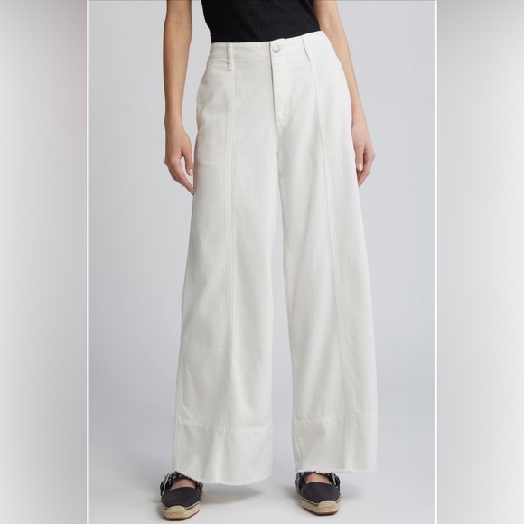 rag & bone Featherweight Arianna Wide Leg Pants JEANS SIZE 27 White - Picture 3 of 12